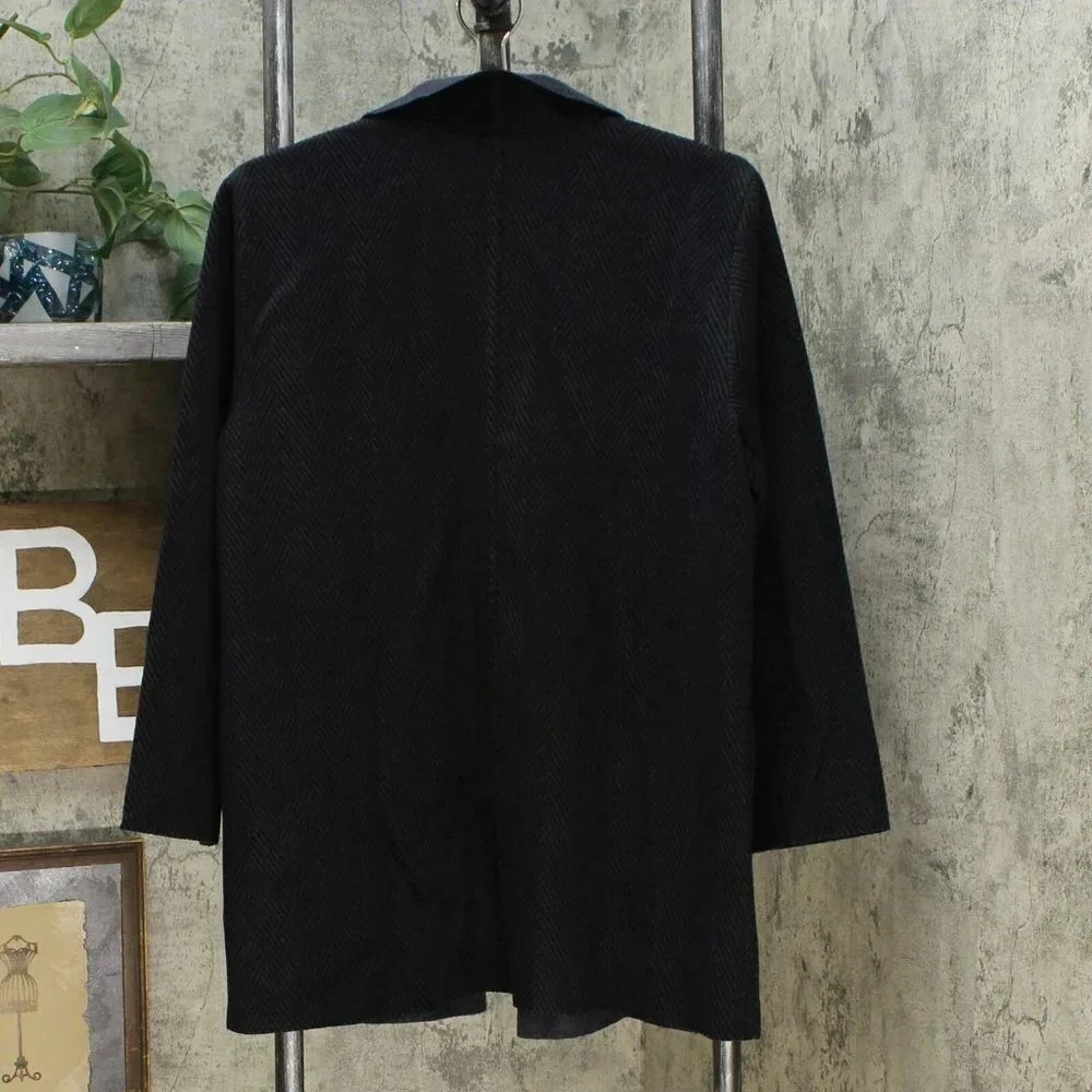 MOTTO Herringbone Cardigan Large Charcoal